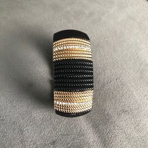 Black and Gold Rhinestone Accent Bracelet